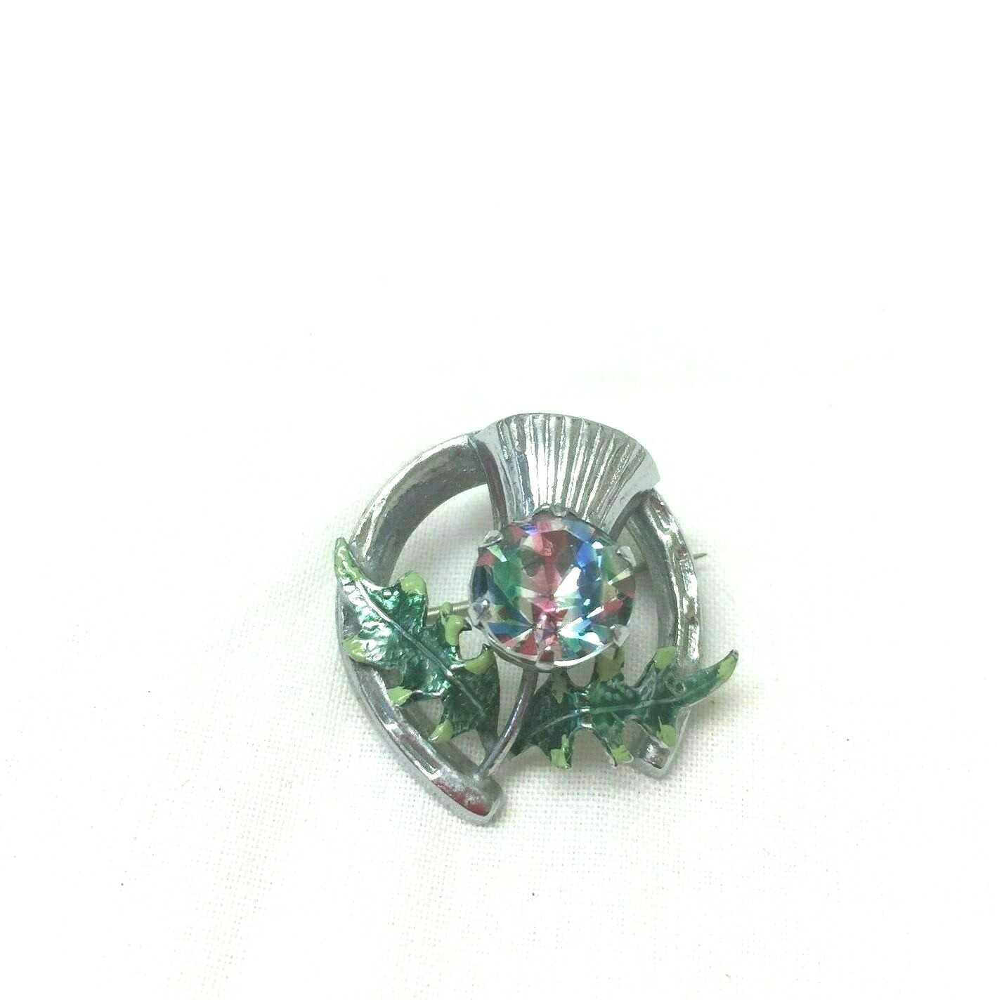 Vintage Jewellery Signed Mizpah Lucky Thistle Horseshoe Brooch Pin