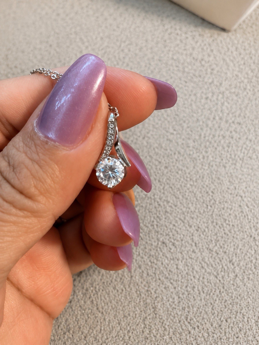 1.0 CT D Color Moissanite s925 Pendant and Chain adjustable 16-18 size