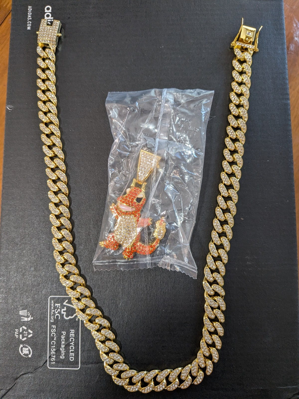 Charmander Pendant With Cuban Link Chain