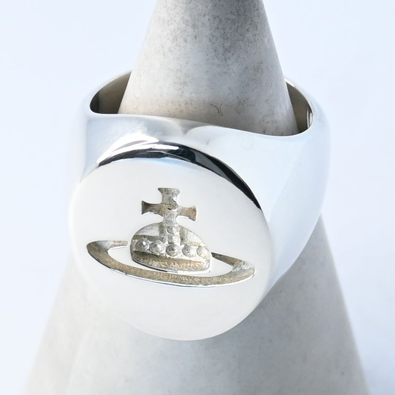 Vivienne Westwood Orb Signet Oval Ring S Size 11 Sterling Silver 925 Japan Used