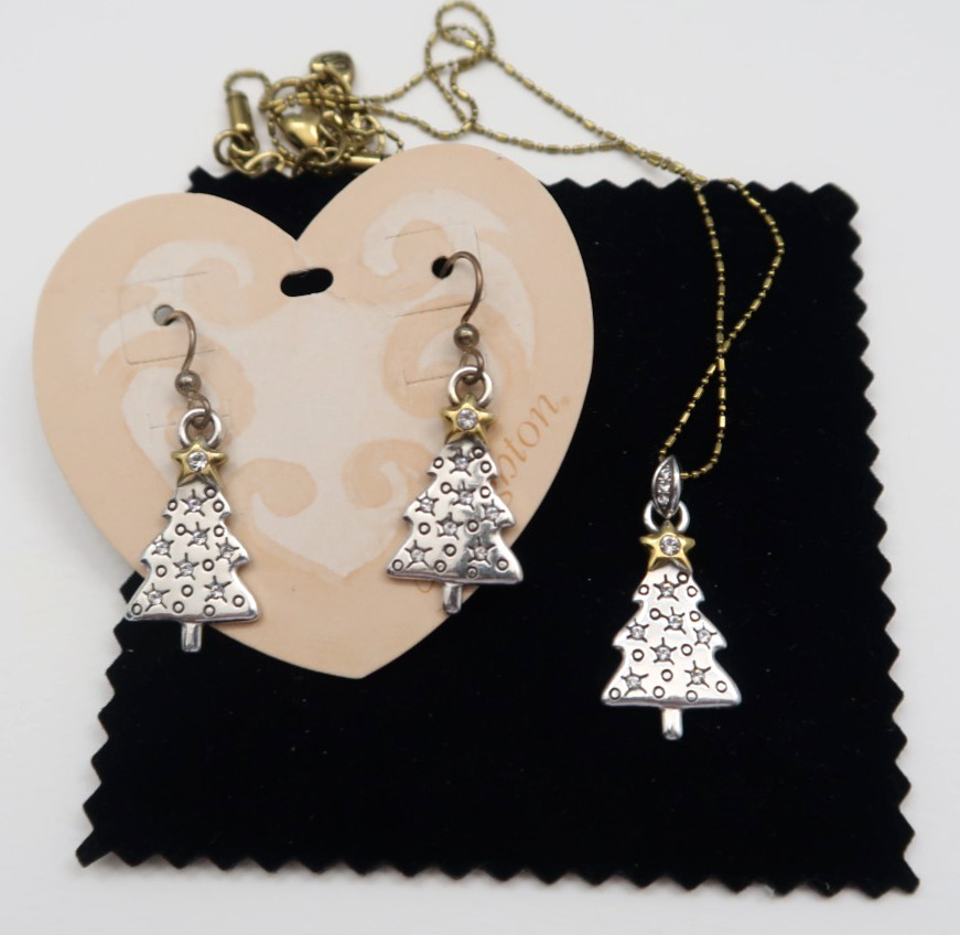 Brighton “Happy Holidays” Christmas Tree Necklace and Earrings