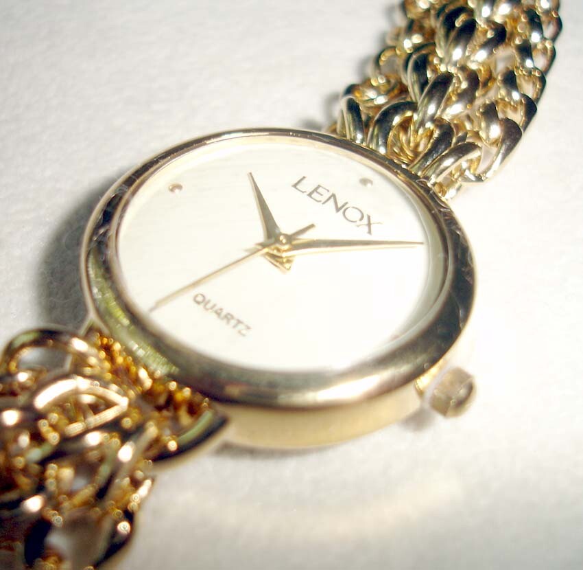 Lenox Goldplate Wrap Around Watch & 3-Strand Detachable Bracelet 2 PC. NEW Boxed