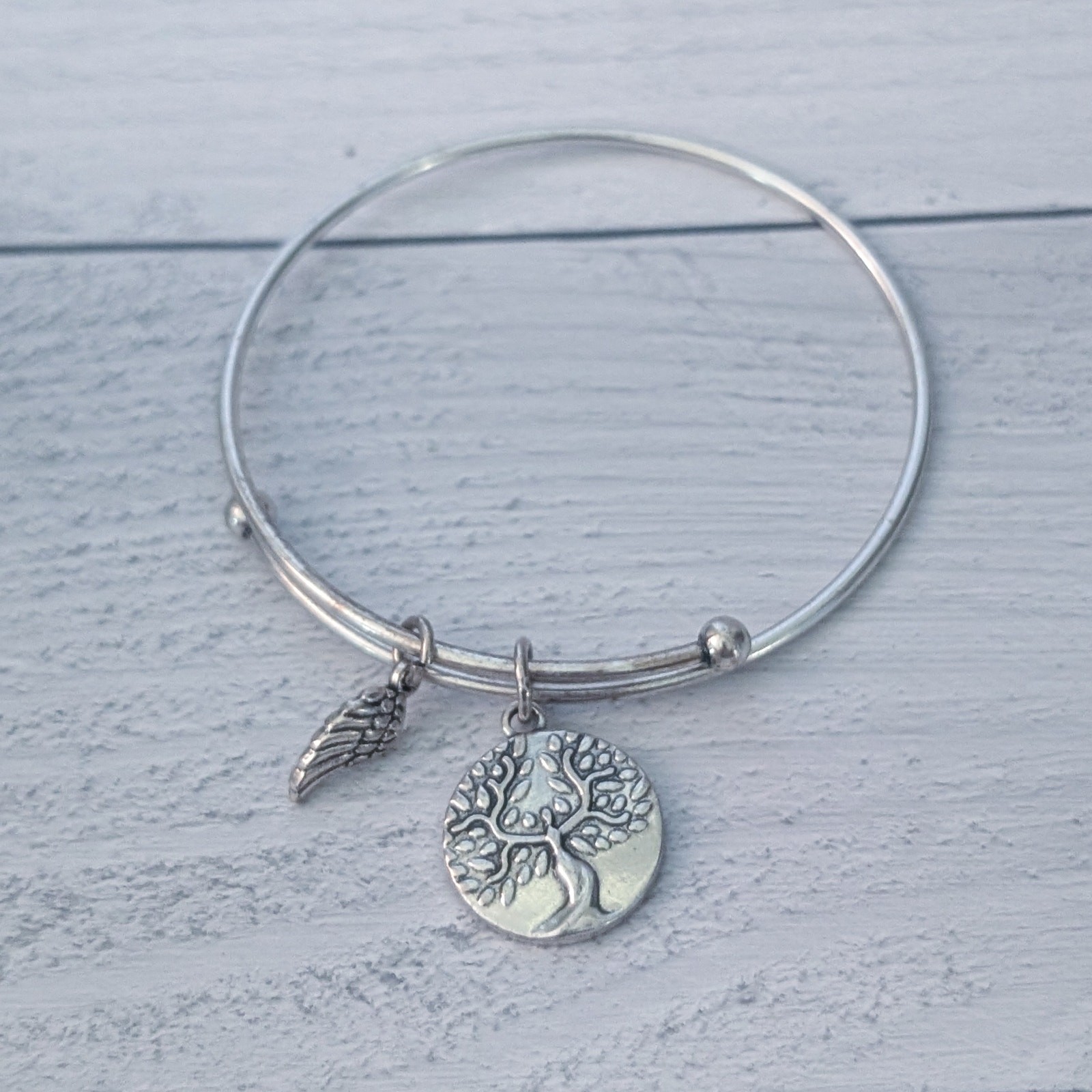 Silver Tone Earth Angel Adjustable Bracelet – Fair Condition
