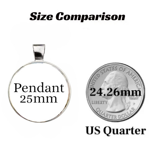 Swan Love Art Design Round Glass Pendant Necklace Rope Chain