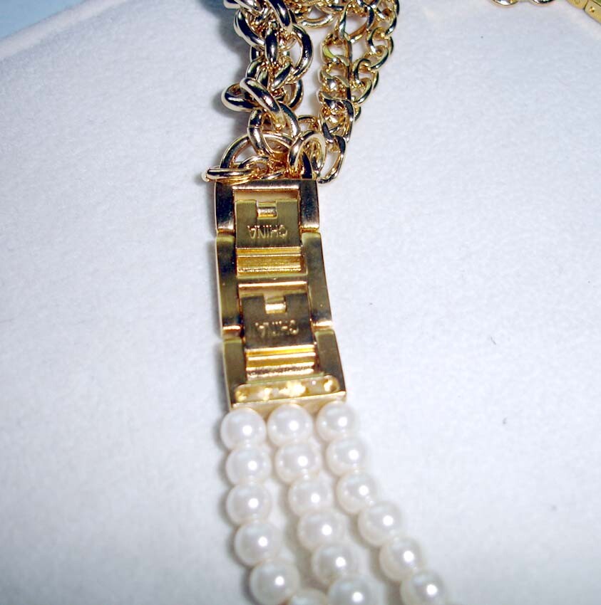 Lenox Goldplate Wrap Around Watch & 3-Strand Detachable Bracelet 2 PC. NEW Boxed