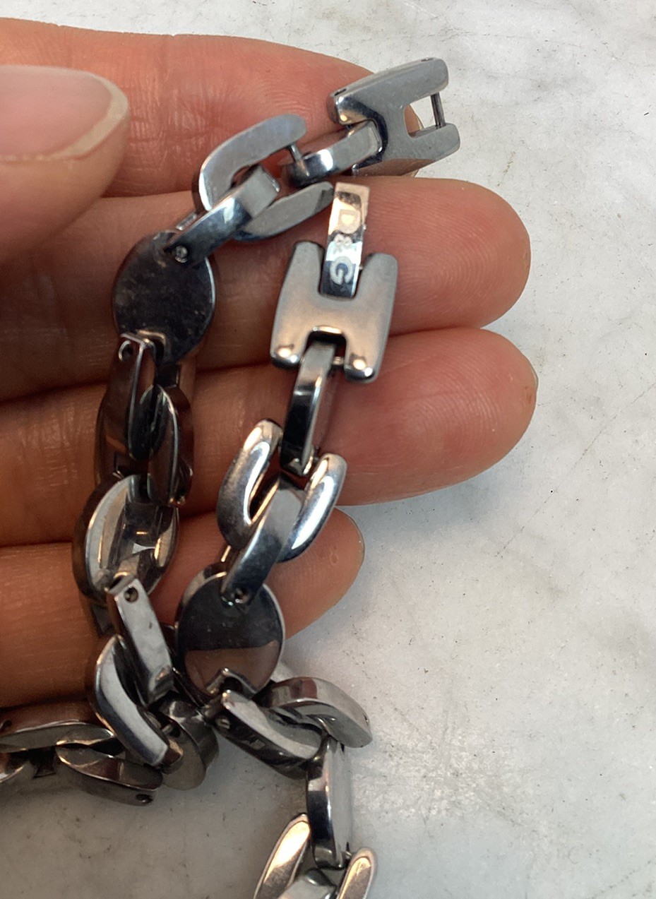 DOLCE & GABBANA D&G Stainless Link Chain Necklace 21.5” Long