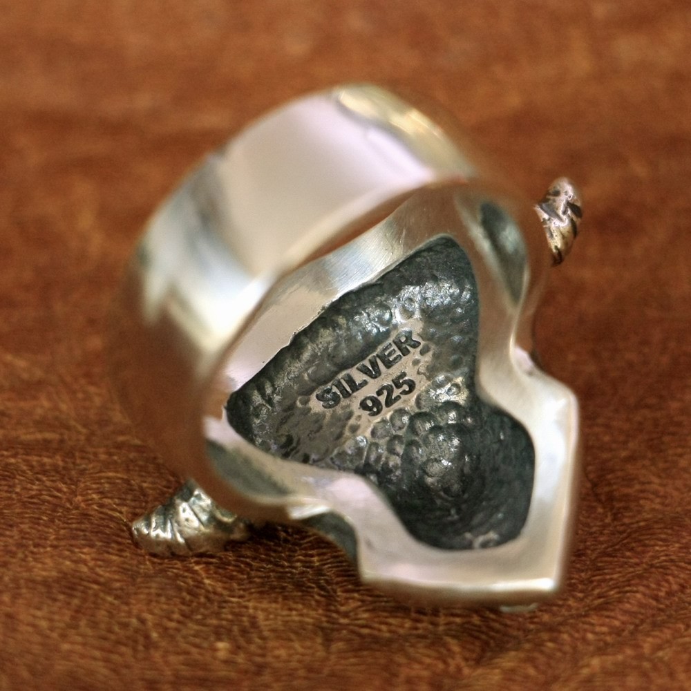 Buffalo Skull Bull Horn 925 Sterling Silver Ring Mens Jewelry TA133A US 7~13 EZ