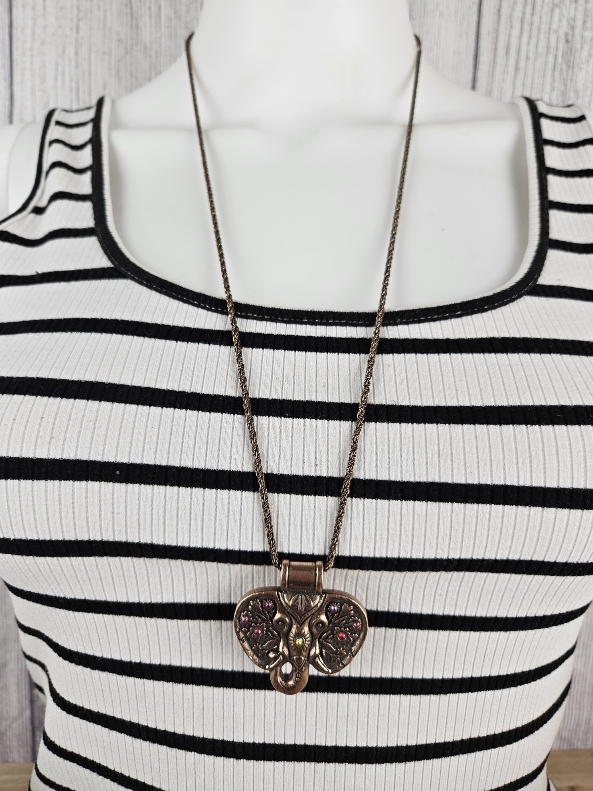 Alex and Ani Infused Energy 27 Inch Adjustable Necklace Elephant Pendant