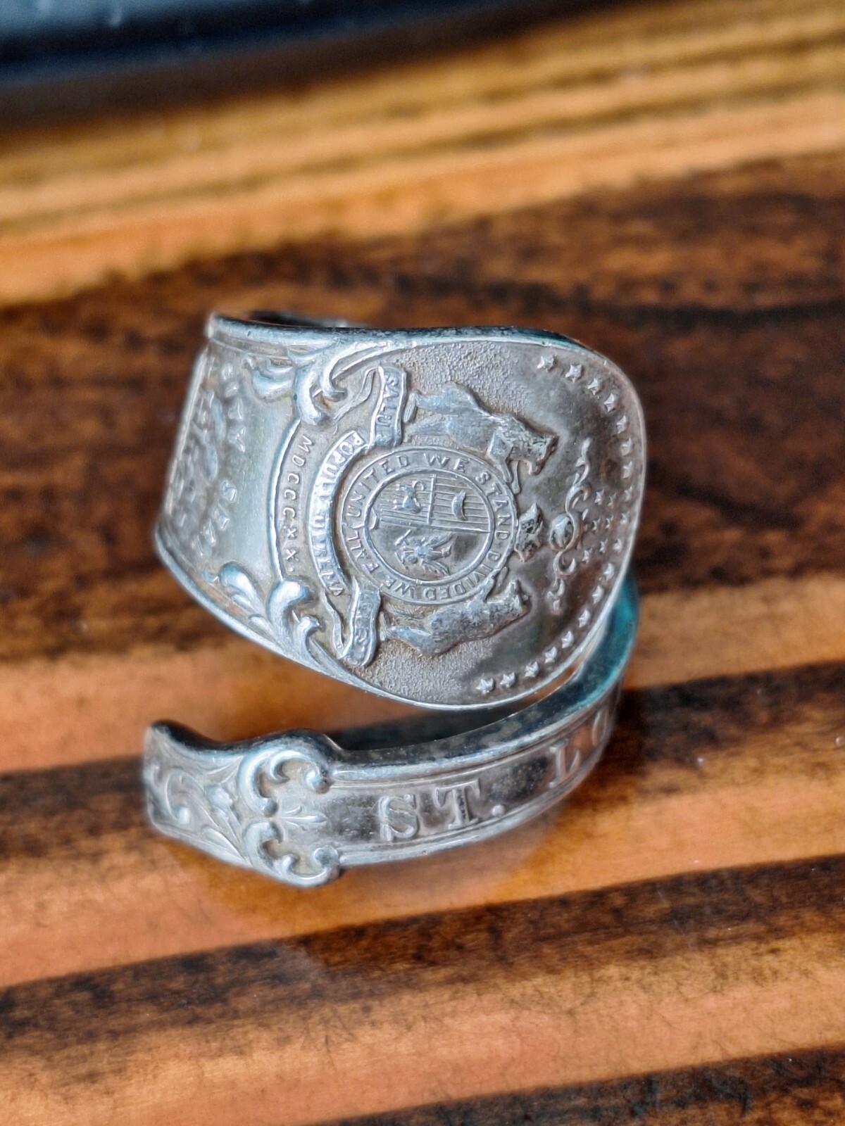 Eads Bridge Silver Spoon Ring St Louis Missouri 17 Grams Size 10