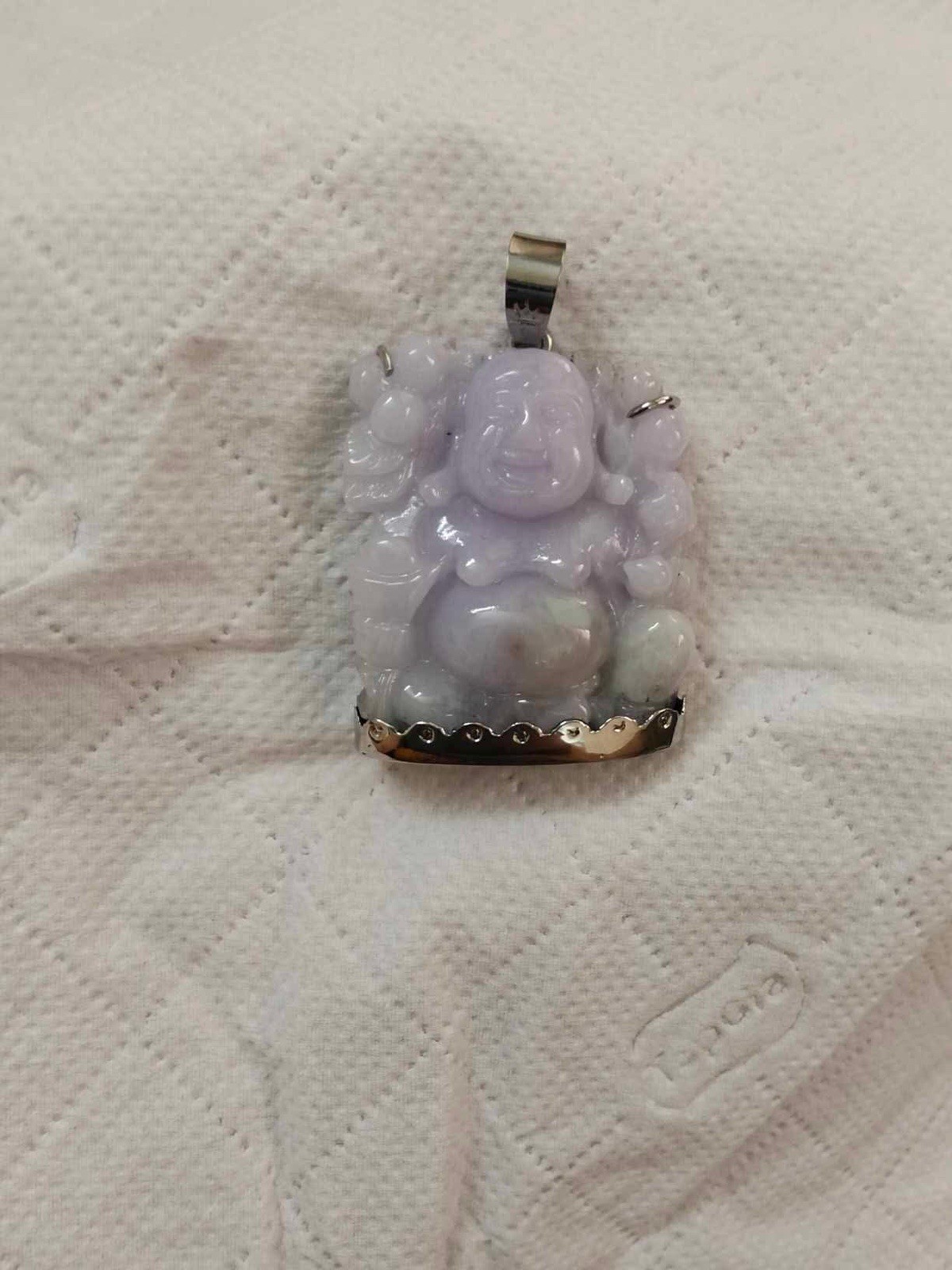 Maitreya Laugh Buddha pendant 100% Natural Jade & Natural Color