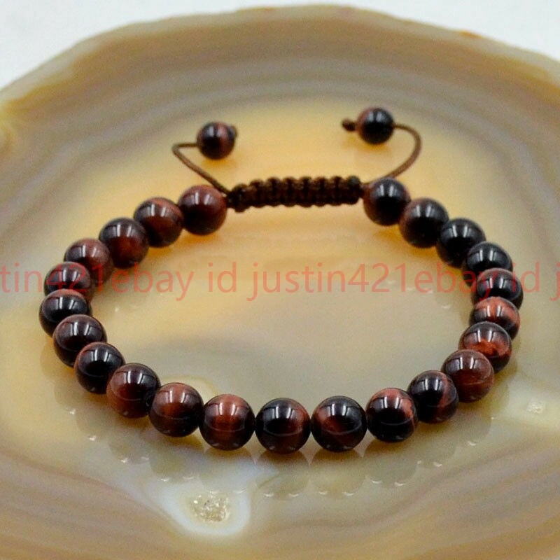 8/10/12mm Natural Multi-Color Rondelle Beads Gemstone Adjustable Bracelet 7.5”