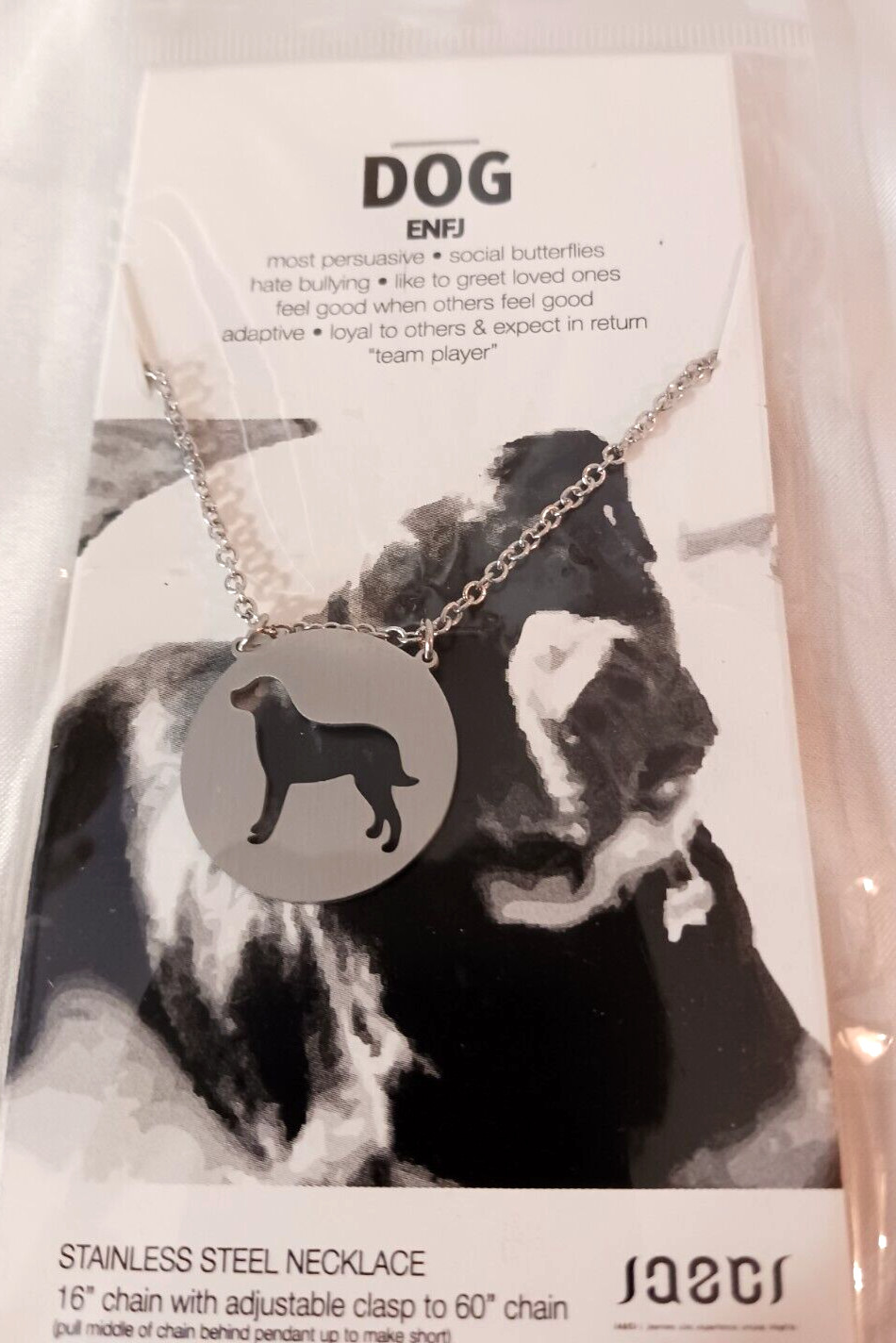 DOG SPIRIT ANIMAL STAINLESS STEEL NECKLACE (16”-60”)