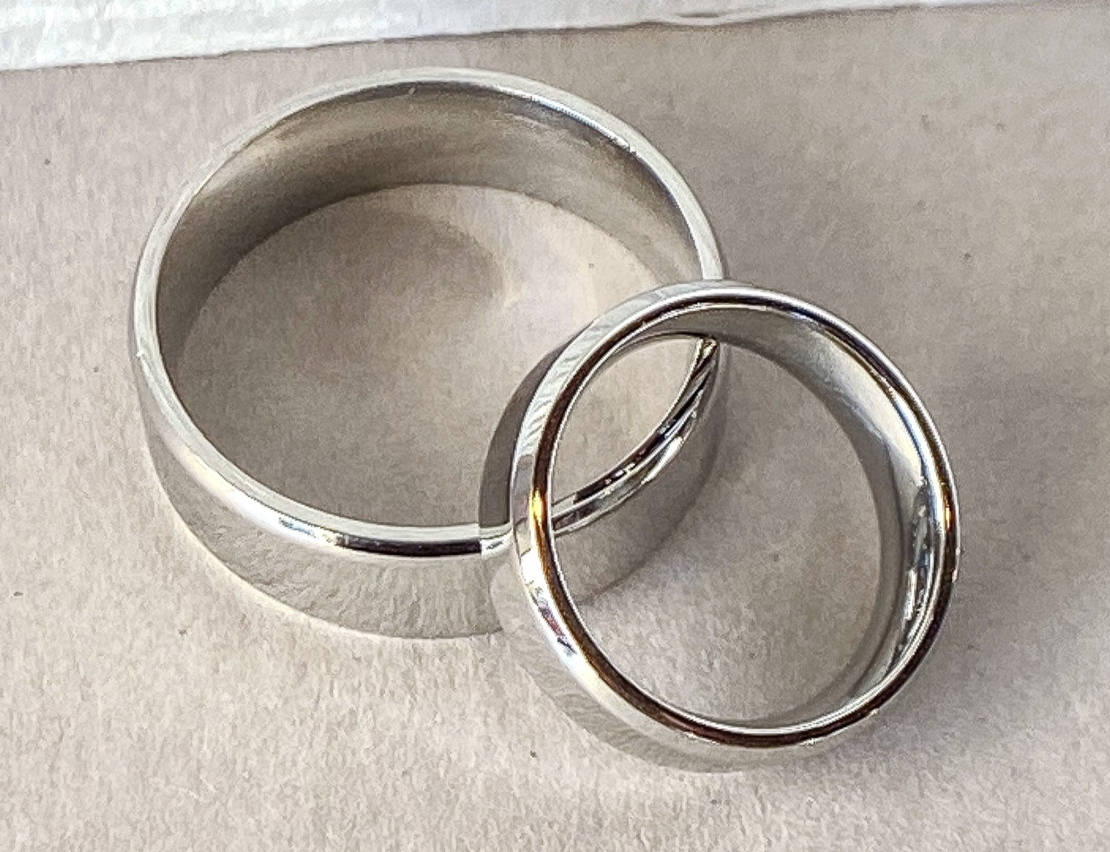 Stainless Steel Polished Beveled Edge Band Size 5,6,7,8,9,10,11,12,13,14(FL146)