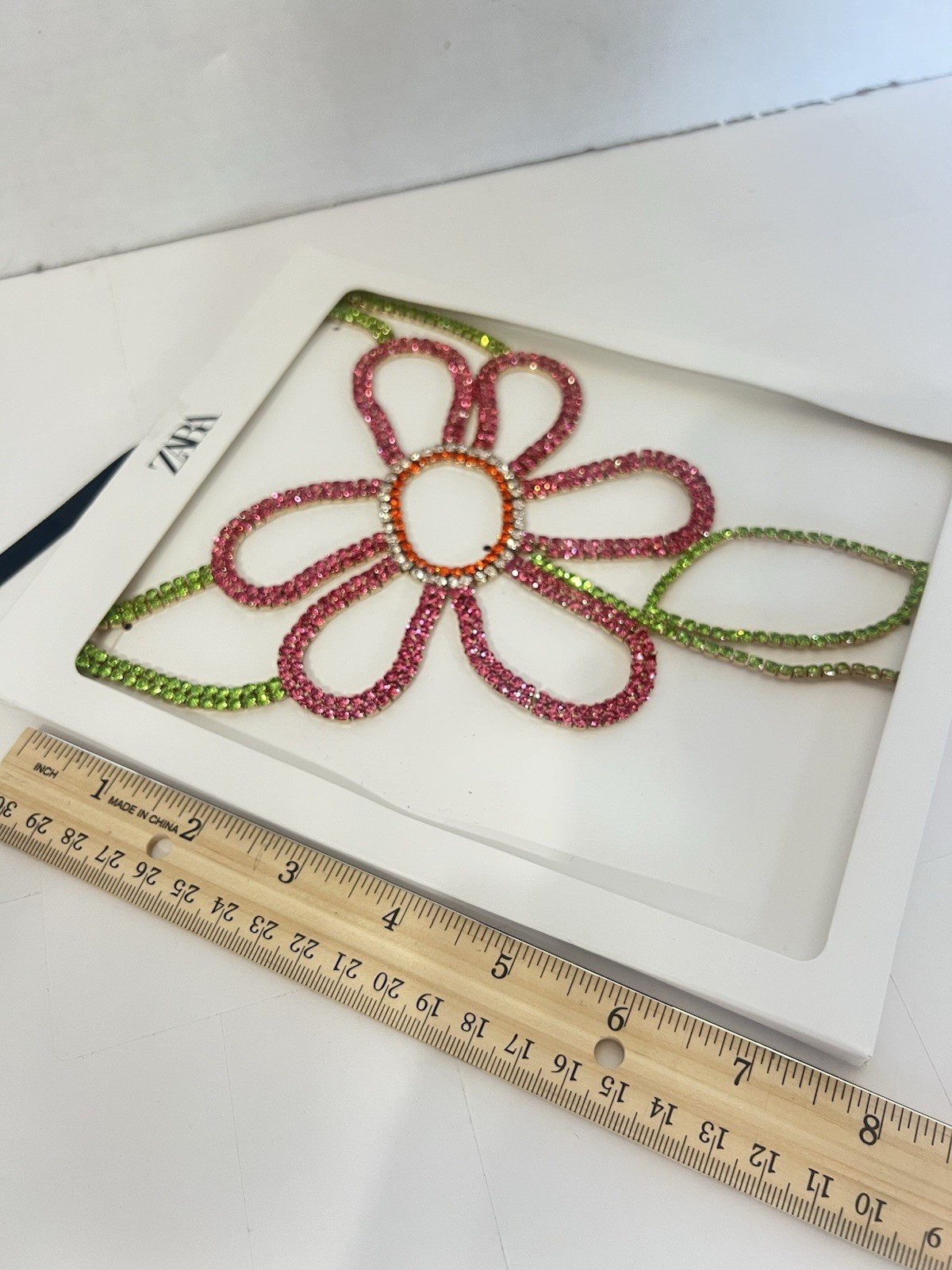 New ZARA Daisy Rhinestone Statement Necklace Special Occasion Unique Y1114e