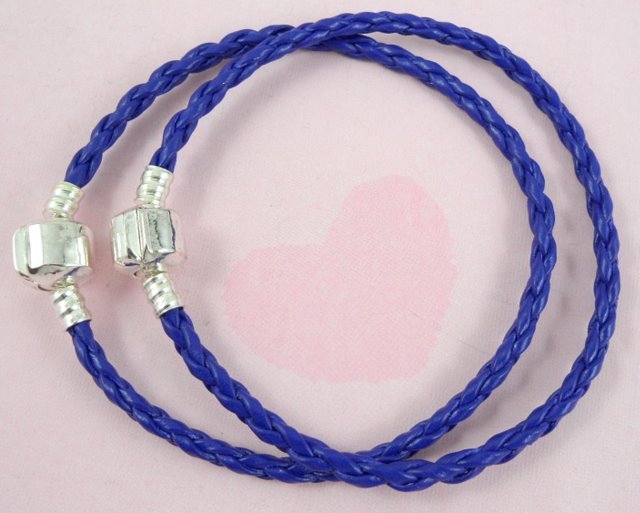 10pcs Braided Leather Charm Bracelets Fit European Bead 20cm. Choose Colours L07