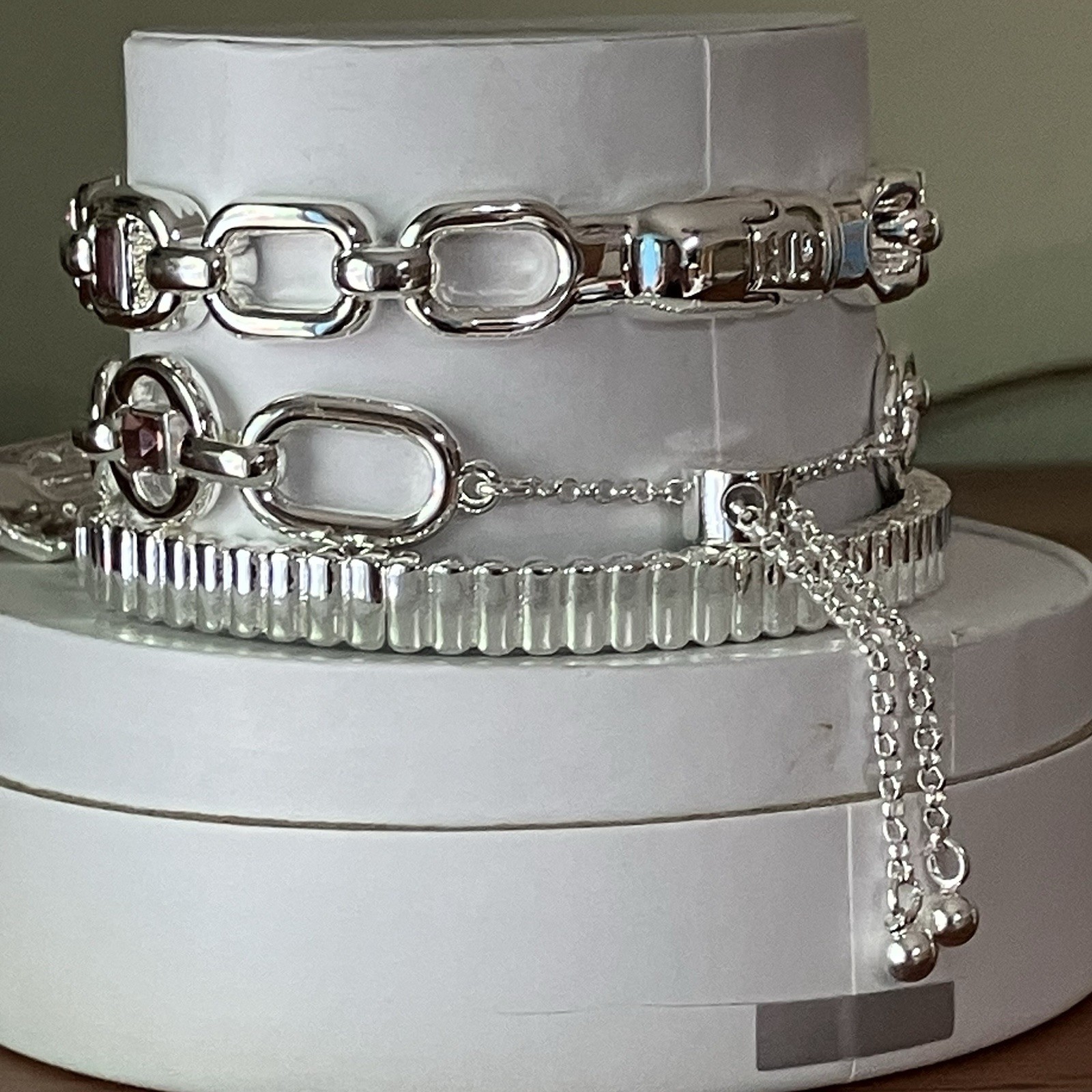 Bomb Party Spring Stacks 2026 Say It Louder UNSTOPPABLE Charm Bracelet Pink Silv