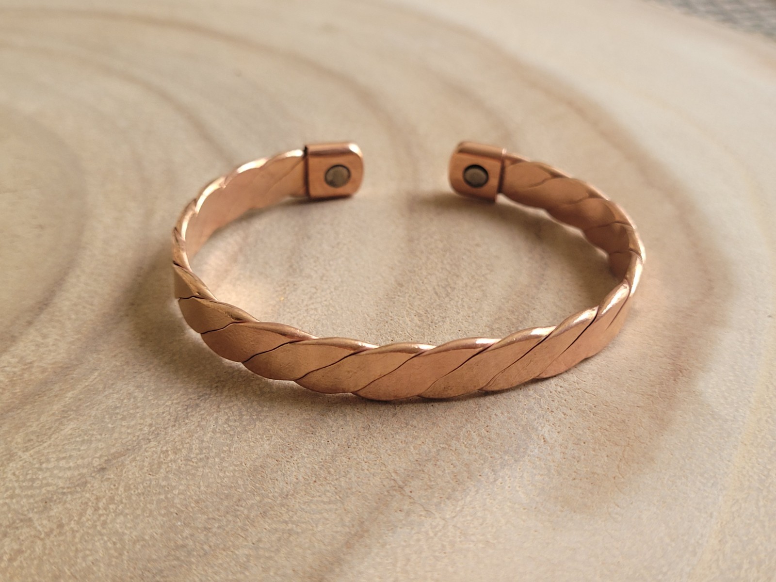 2 Pack Pure Copper Magnetic Bracelet Arthritis Pain Energy Therapy Cuff Upgraded
