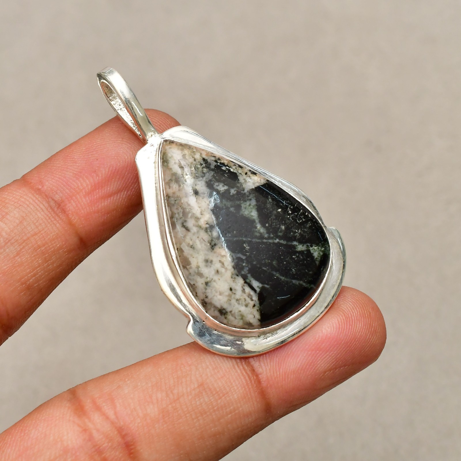 Kambaba jasper Gemstone Handmade 925 Sterling Silver Jewelry Pendant 1.88″