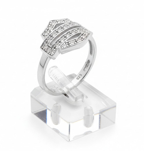 Ladies Bling Harley-Davidson ® Bar Shield Ring Sterling Silver 223 / HDR0378