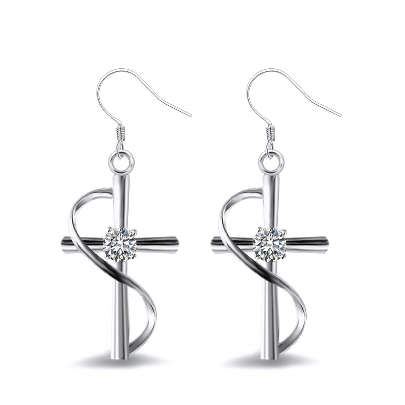 Fashion Drop Earring Women 925 Silver Filled Filled Cubic Zircon Jewelry A Pair