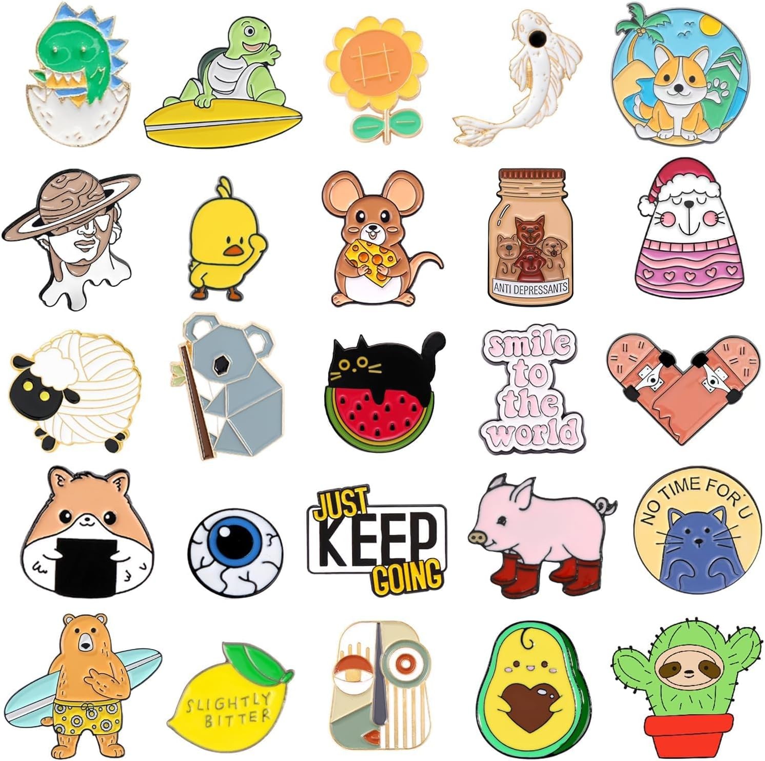 20/30/50/80pcs Cartoon Enamel Pins Bulk Set Lapel Badge Brooch Lot