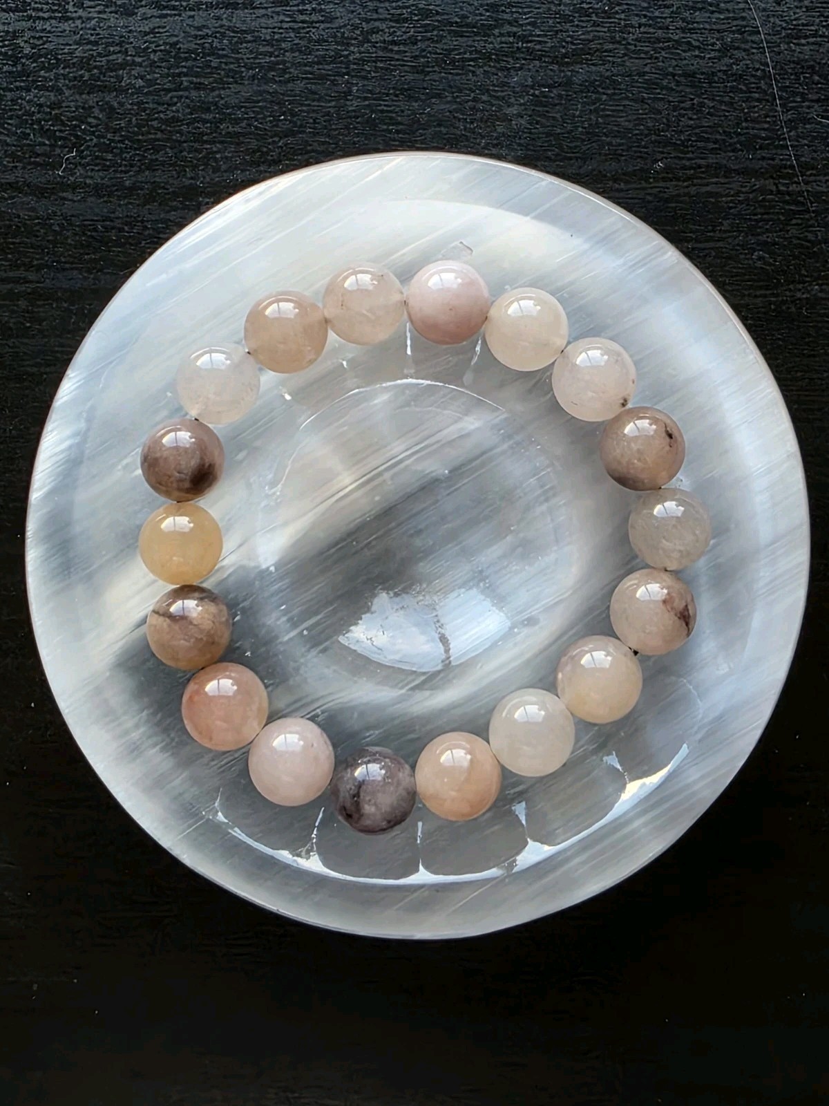 10mm Violet Jade Beaded Bracelet – 6.5″ Stretchy