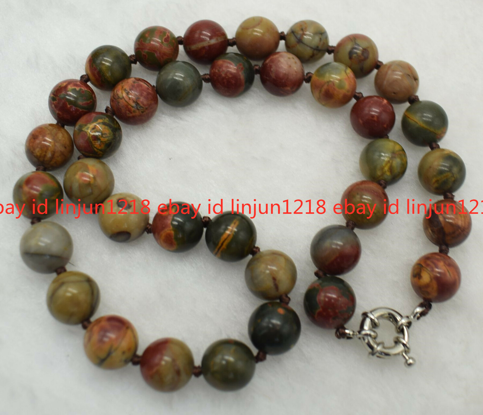 Natural 8/10/12/14mm Multicolor Picasso Jasper Gems Round Beads Necklace 16-36″