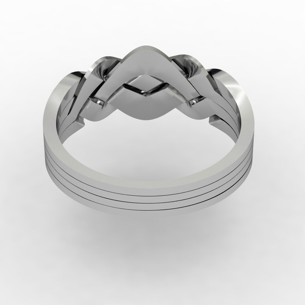 Criss cross puzzle ring 925 silver handmade 4 band Classical Turkish Puzzle