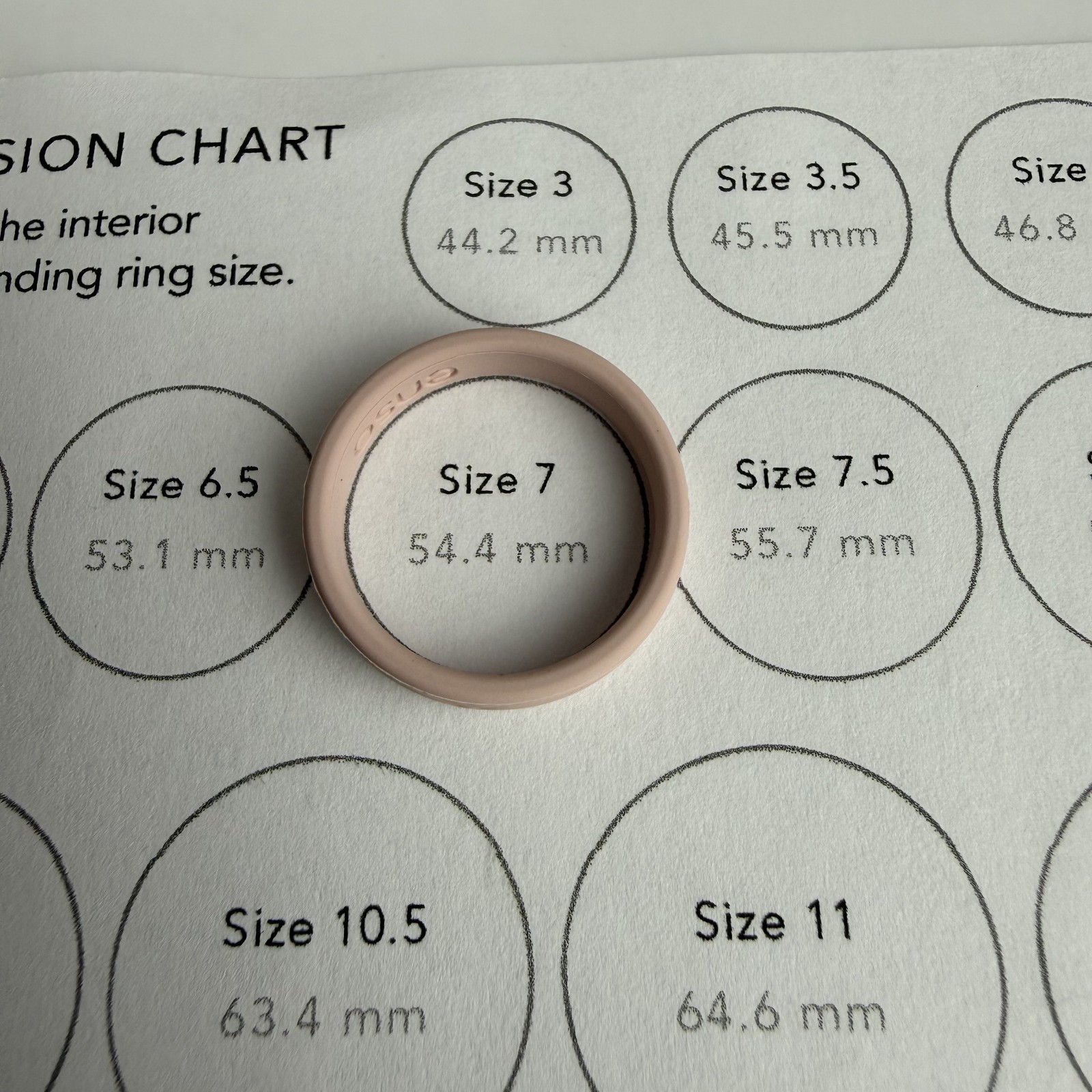 Enso Rings Infinity Silicone Ring Size 7 Thin Band Pink Blush
