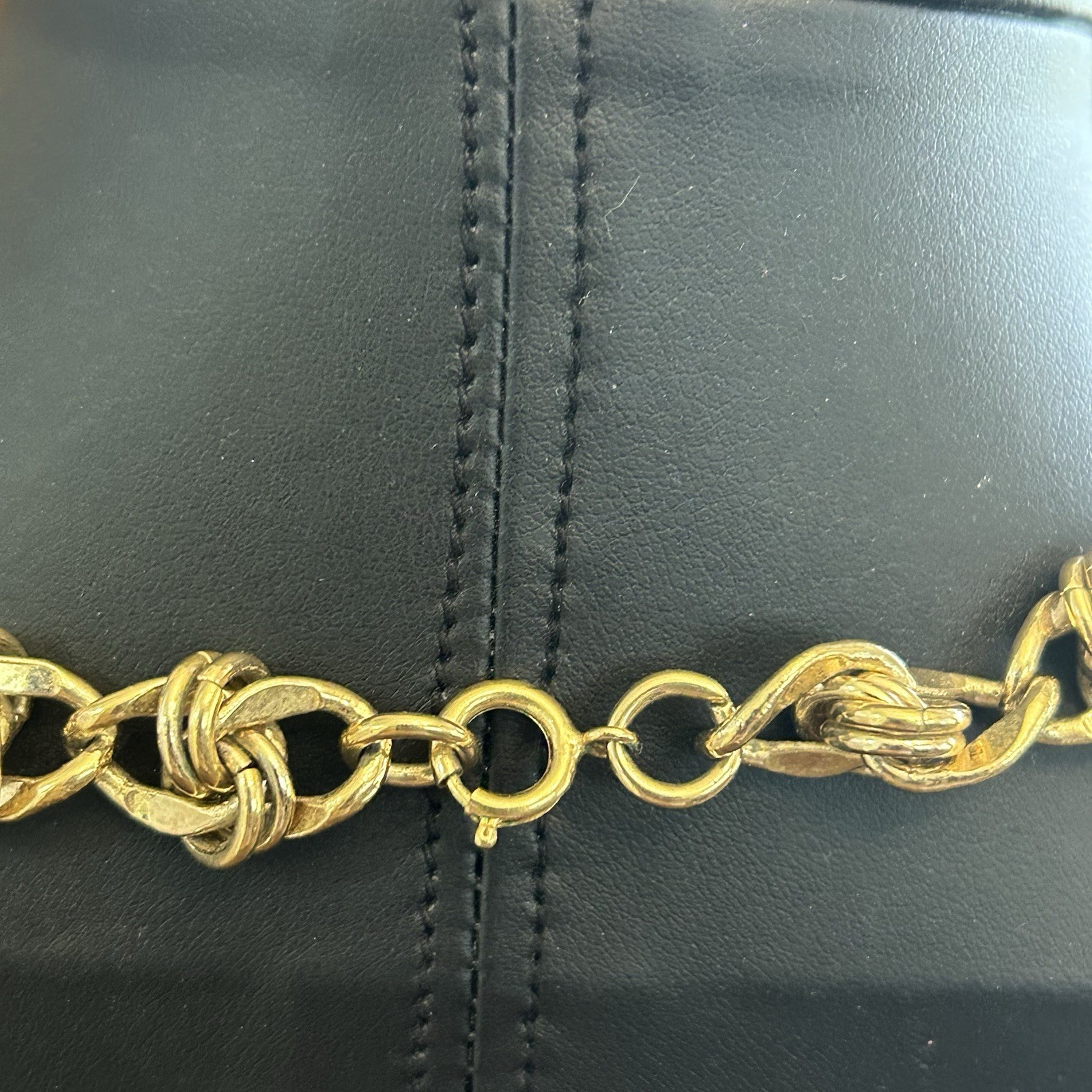 Gold Tone Rope Chain Necklace, Spring Ring Closure, Metal, No Stone