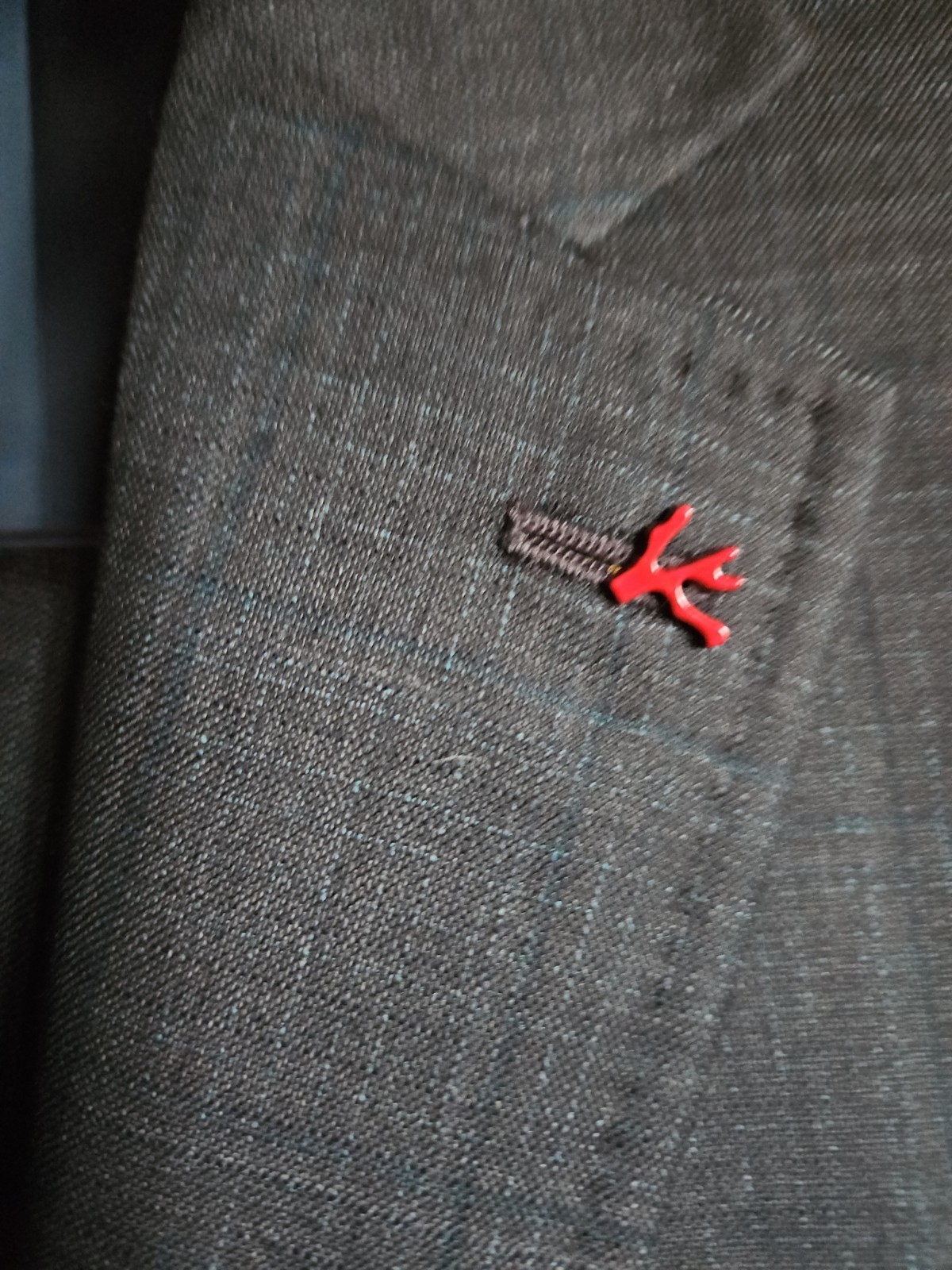 Isaia Red Coral Lapel Pin New