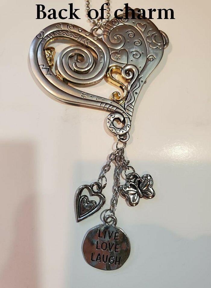 BEAUTIFUL HEART GANZ CAR CHARM WITH CHAIN FOR REAR-VIEW MIRROR