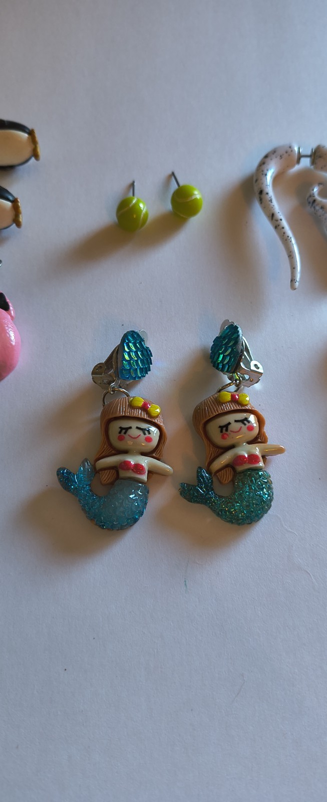 Earrings Lot Statement Novelty Multicolor Animals Cross Shark Gauges Mermaid