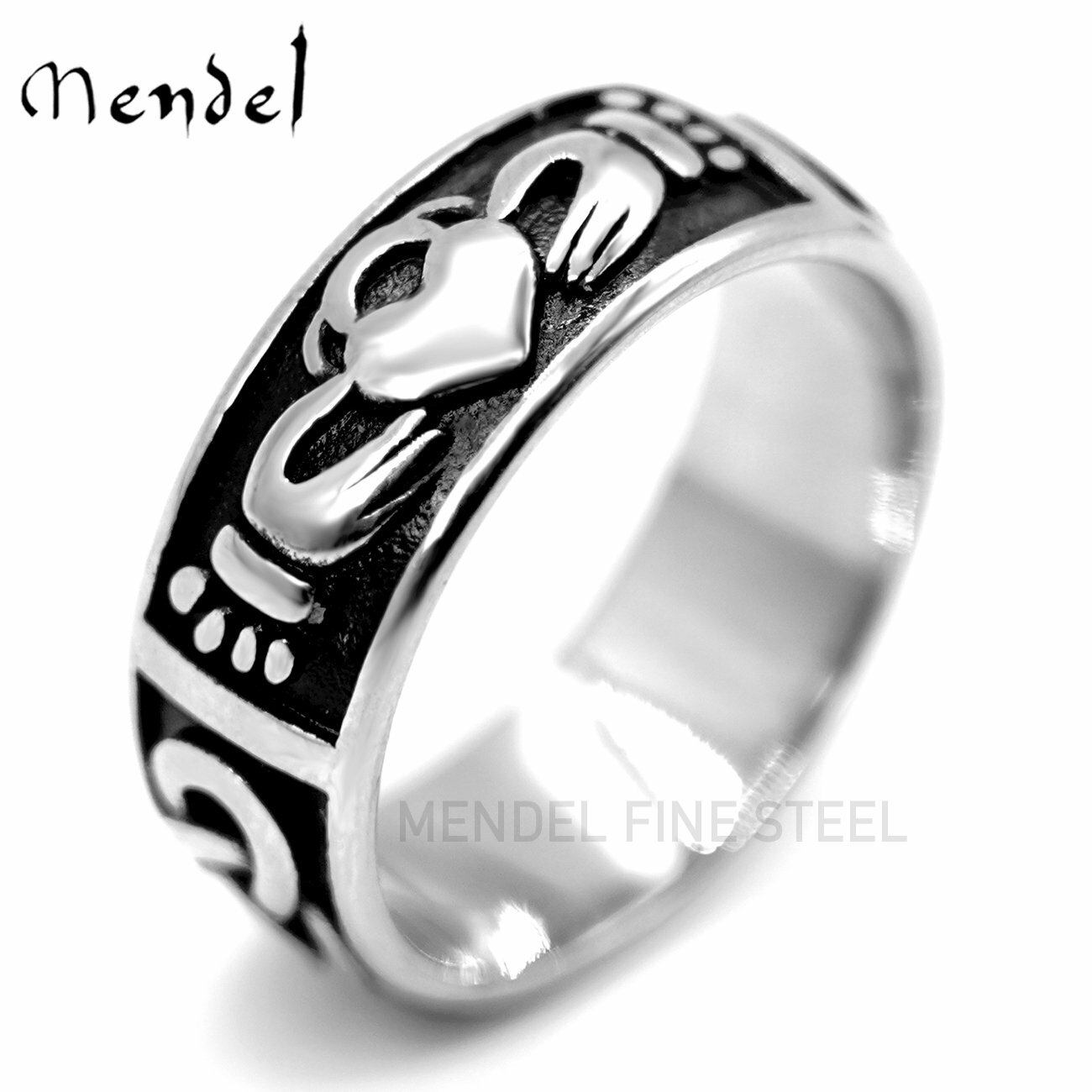 MENDEL Mens Claddagh Ring Celtic Irish Knot Wedding Band Ring Size 6 7 8 -14 15