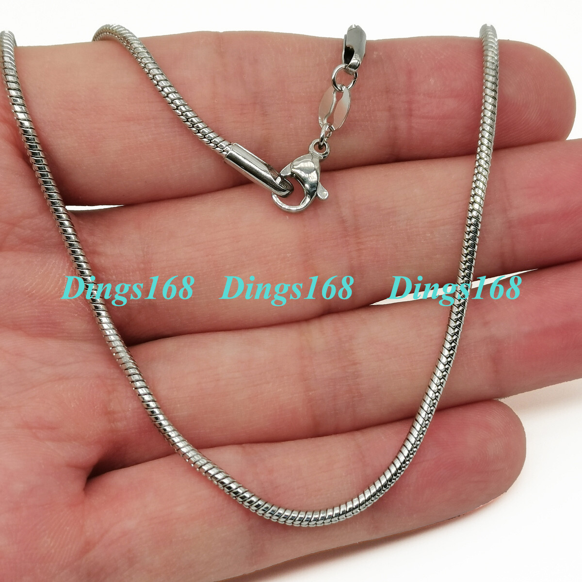 Designer Inspired Solid 925 Sterling Silver Italian 1.6mm Snake Chain Necklace