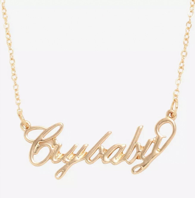 Melanie Martinez Crybaby Nameplate Gold Tone Necklace