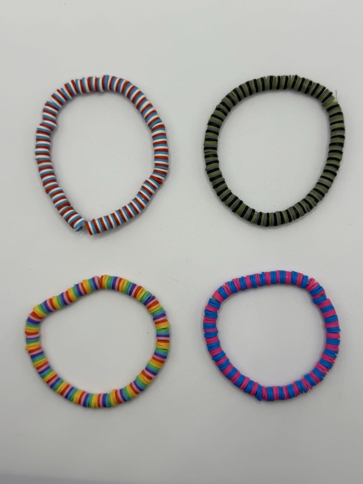 Clay Bead Bracelet Colorful Lot Of 4