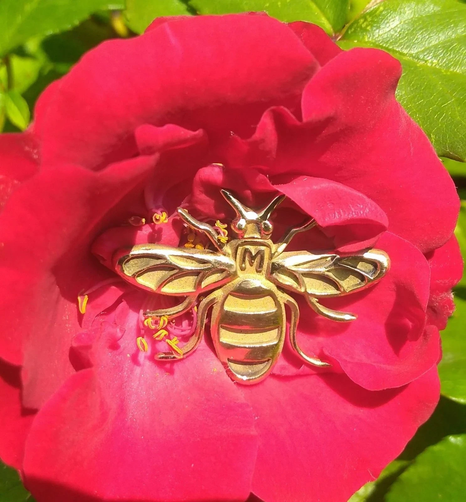 MancBee BRASS – the Manchester Bee pin / badge / brooch – Made in Manchester