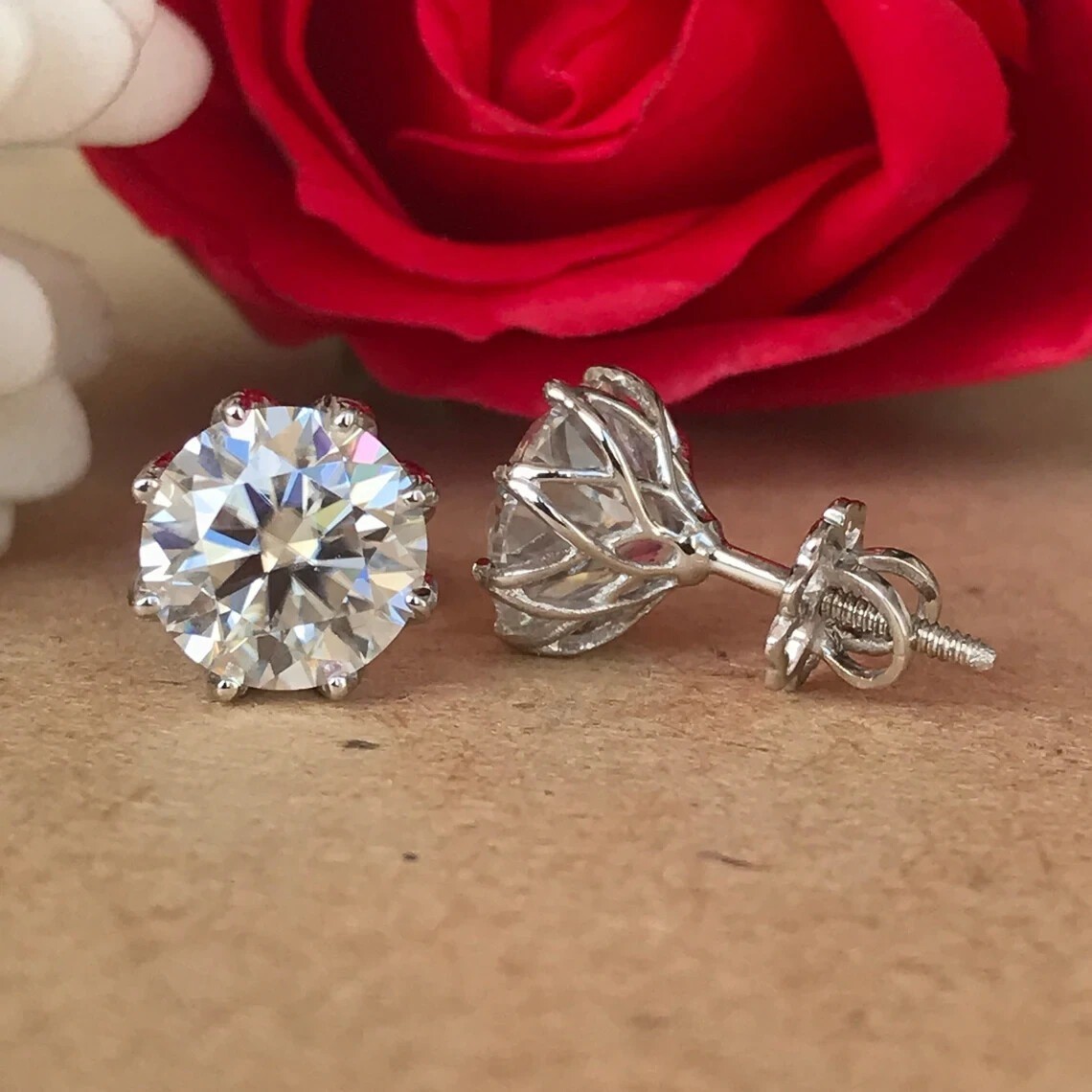 RARE 12.00 Ct Certified Round Diamond Earrings-Great luster-Free Tariffs!