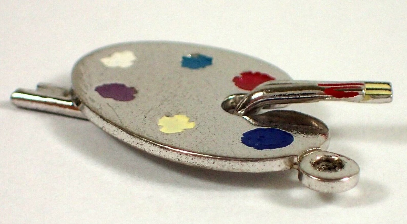 Artists Paint Pallet Sterling Silver Charm Or Pendant Enamel Danecraft i Inch