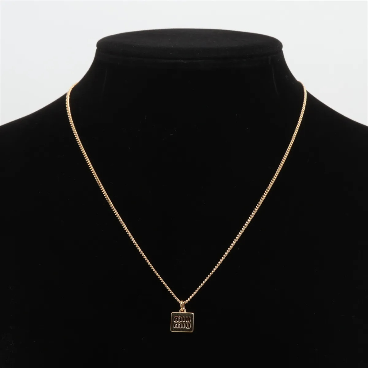 Miu Miu Logo Necklace GP Gold