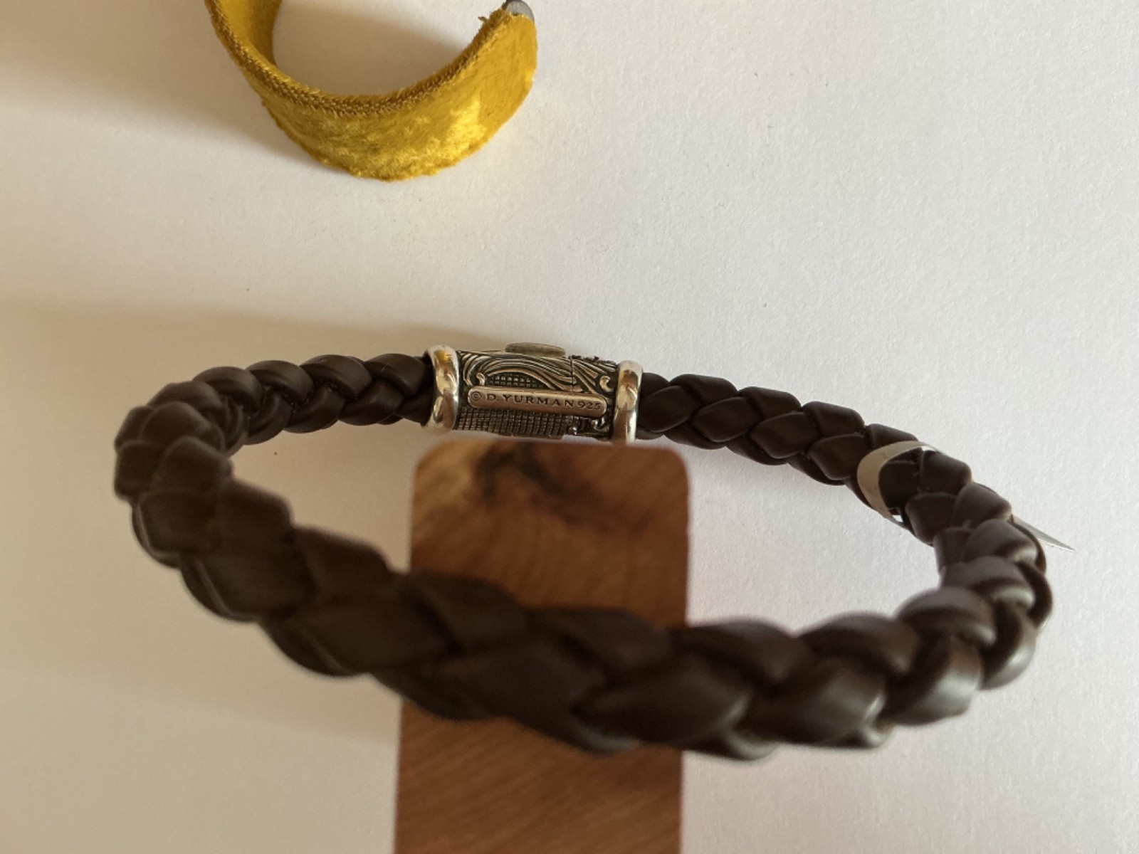 DAVID YURMAN BRACELET WAVES CLASP BRAIDED RUBBER-LARGE 8.5″-AUTHENTIC