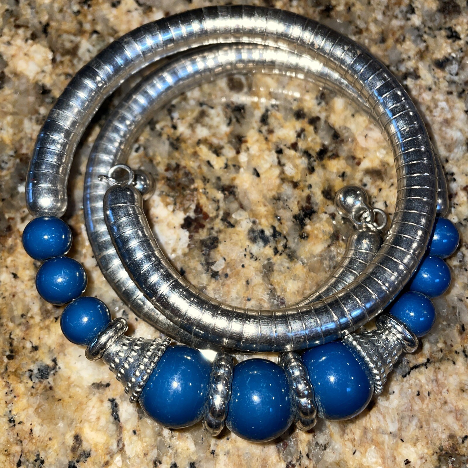Faux Turquoise Tubogas Tubing Snake Wrap SOUTHWESTERN/BOHO Bracelet Choker