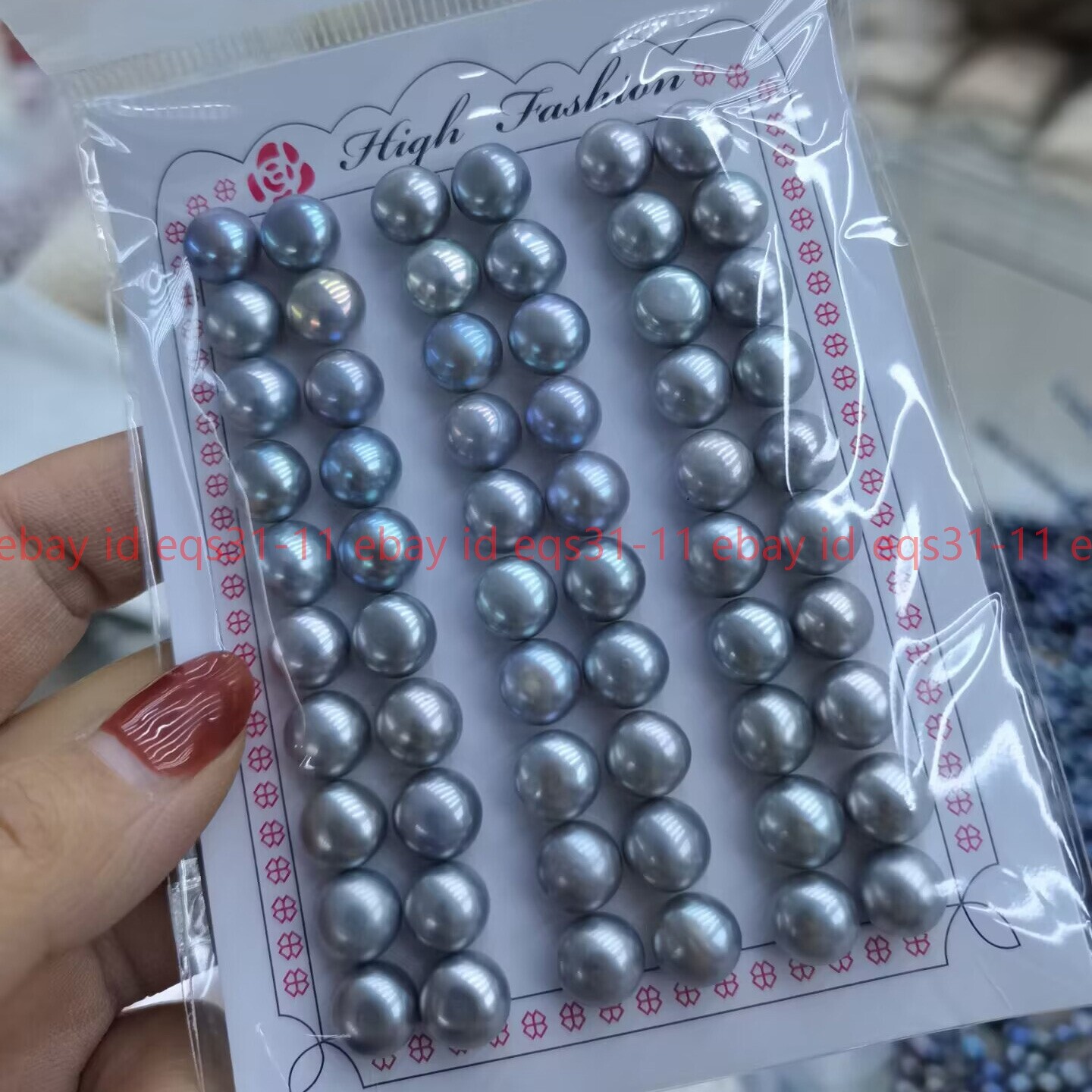 30 Pairs 9-10mm Genuine Gray Freshwater Pearl Half drilled Beads For DIY Earring