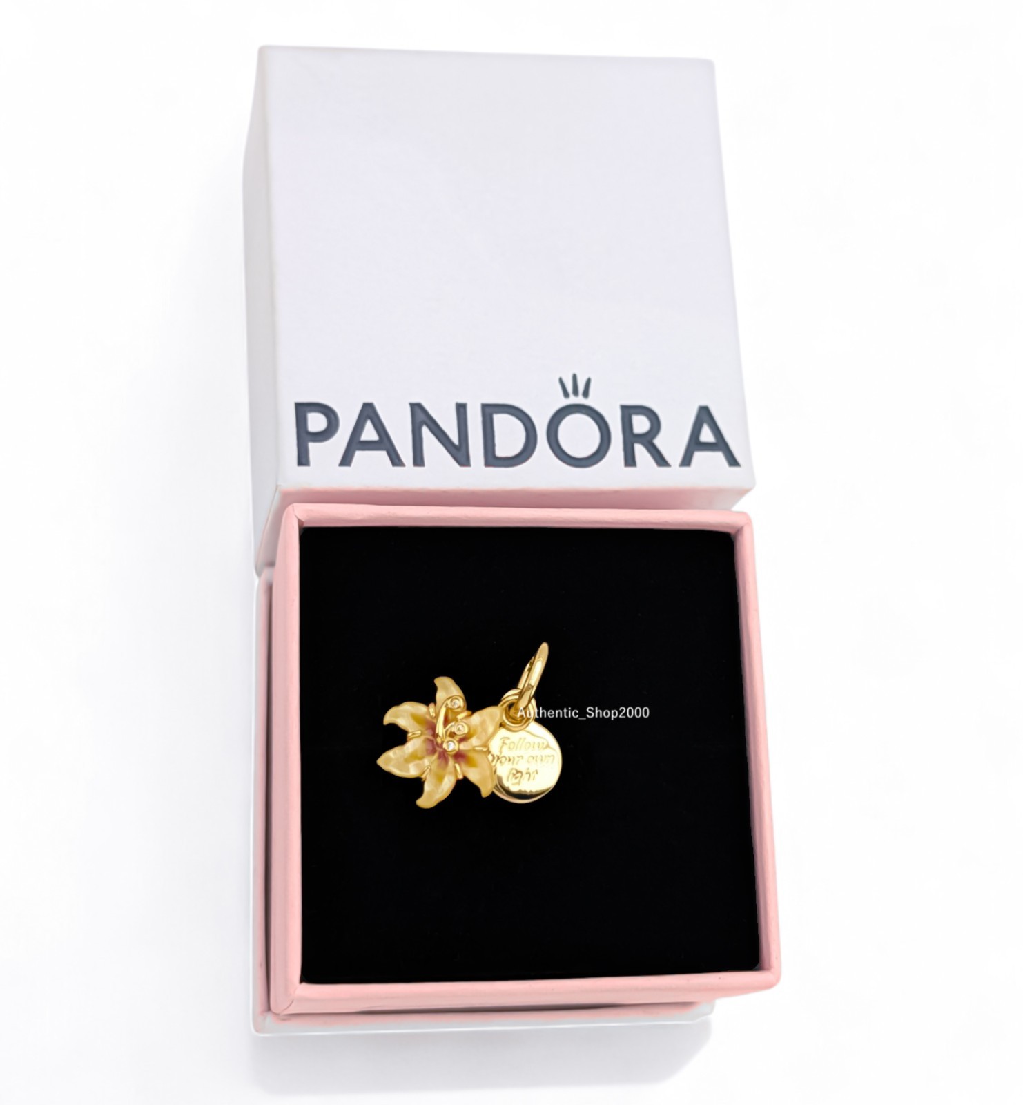 New 100% PANDORA 14k Disney Tangled Sundrop Flower Glow in Dark Charm 764020C01