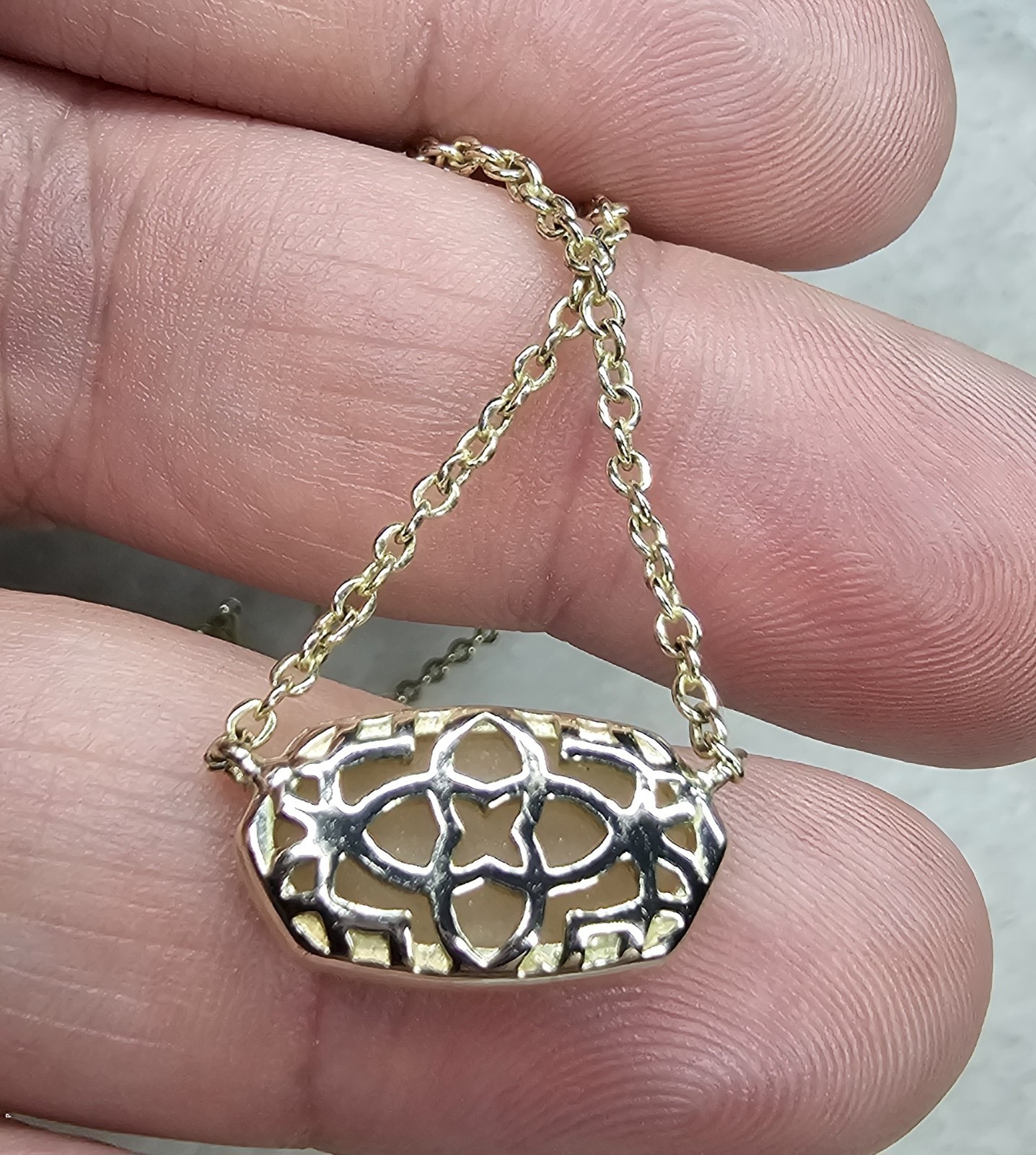 Gold Kendra Scott Elisa Iridescent Drusy quartz Pendant Necklace 14k Gold Plate