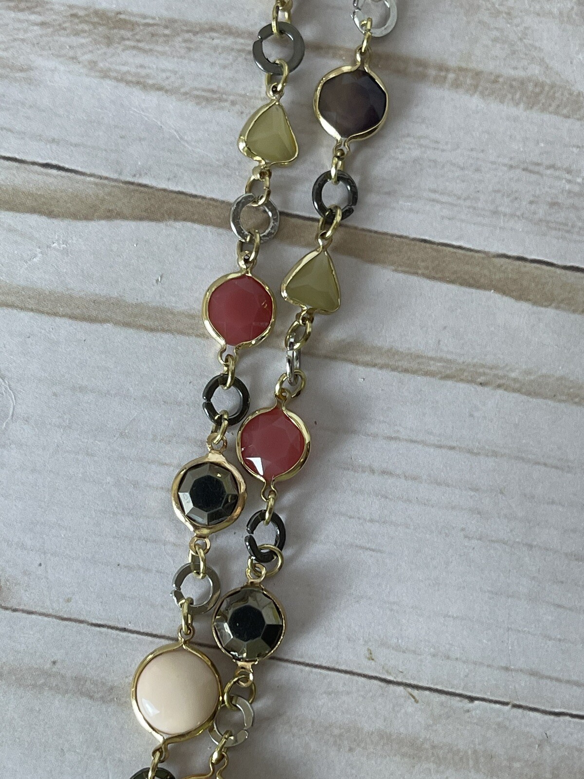 Loft Outlet Multi-Color Assorted Shapes Beaded Necklace 14” Classic Preppy