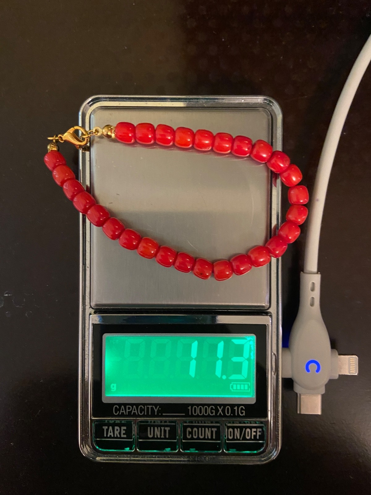 Natural Red Coral bracelet – 6mm in 7 inches and 11.3gm