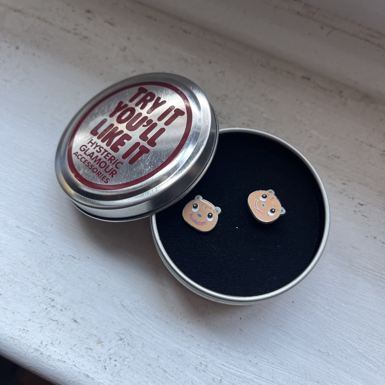 Vintage HYSTERIC GLAMOUR JAPAN silver colour chipmunk cute earrings