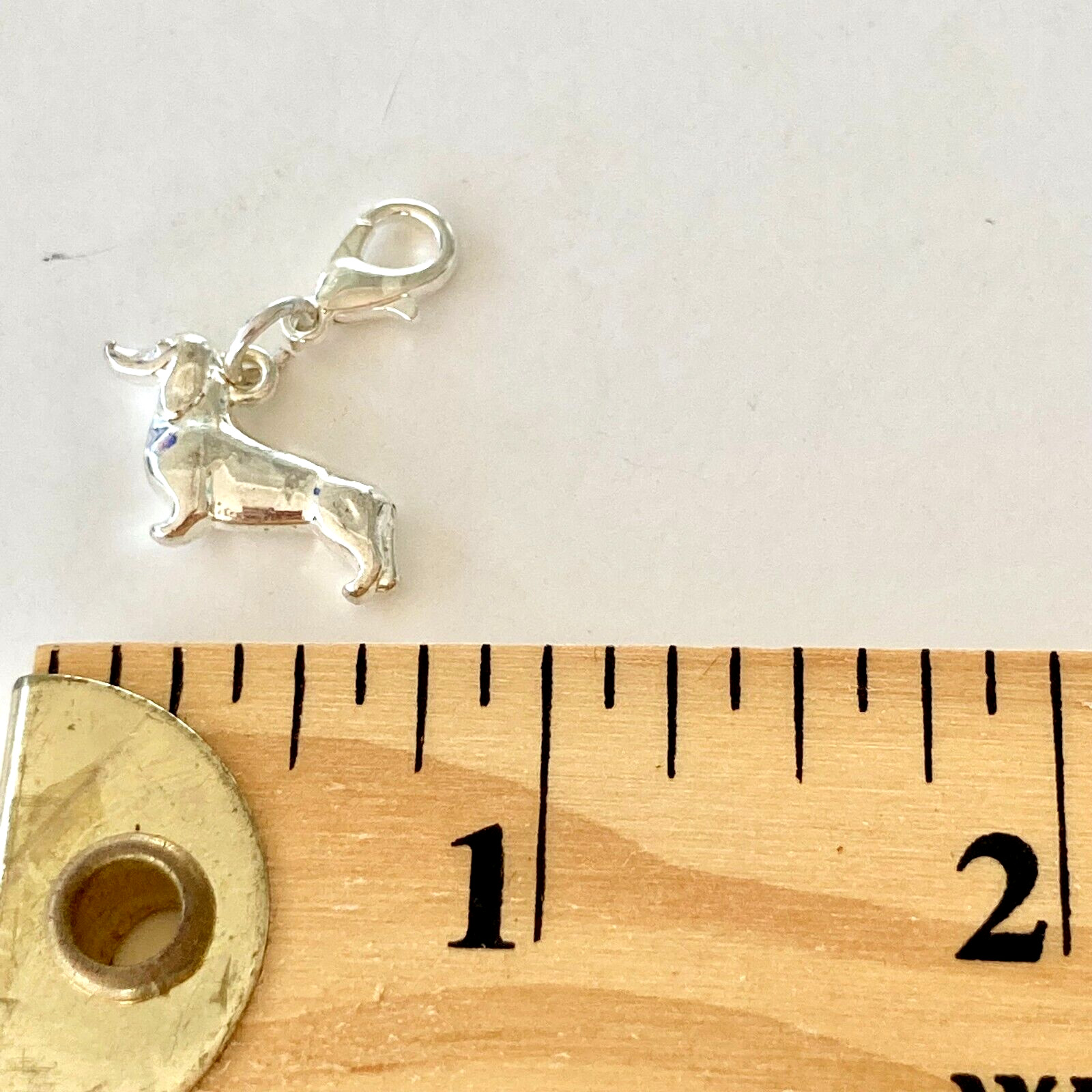 Dachshund Doxie Dog Bead Clip On Charm Bracelet Silver Plated Zipper Pull Purse